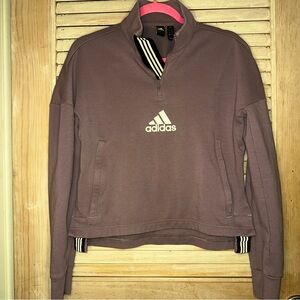 159 Adidas Purple Quarter Zip Sweatshirt - Size S